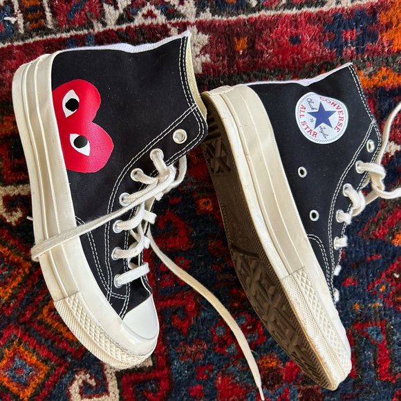 Converse Black and White High-Top Sneakers - Picture 6 of 9